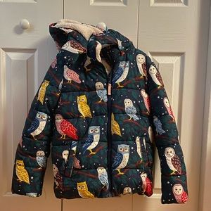 Boden/ Mini Boden owl puffer coat size 11-12 years